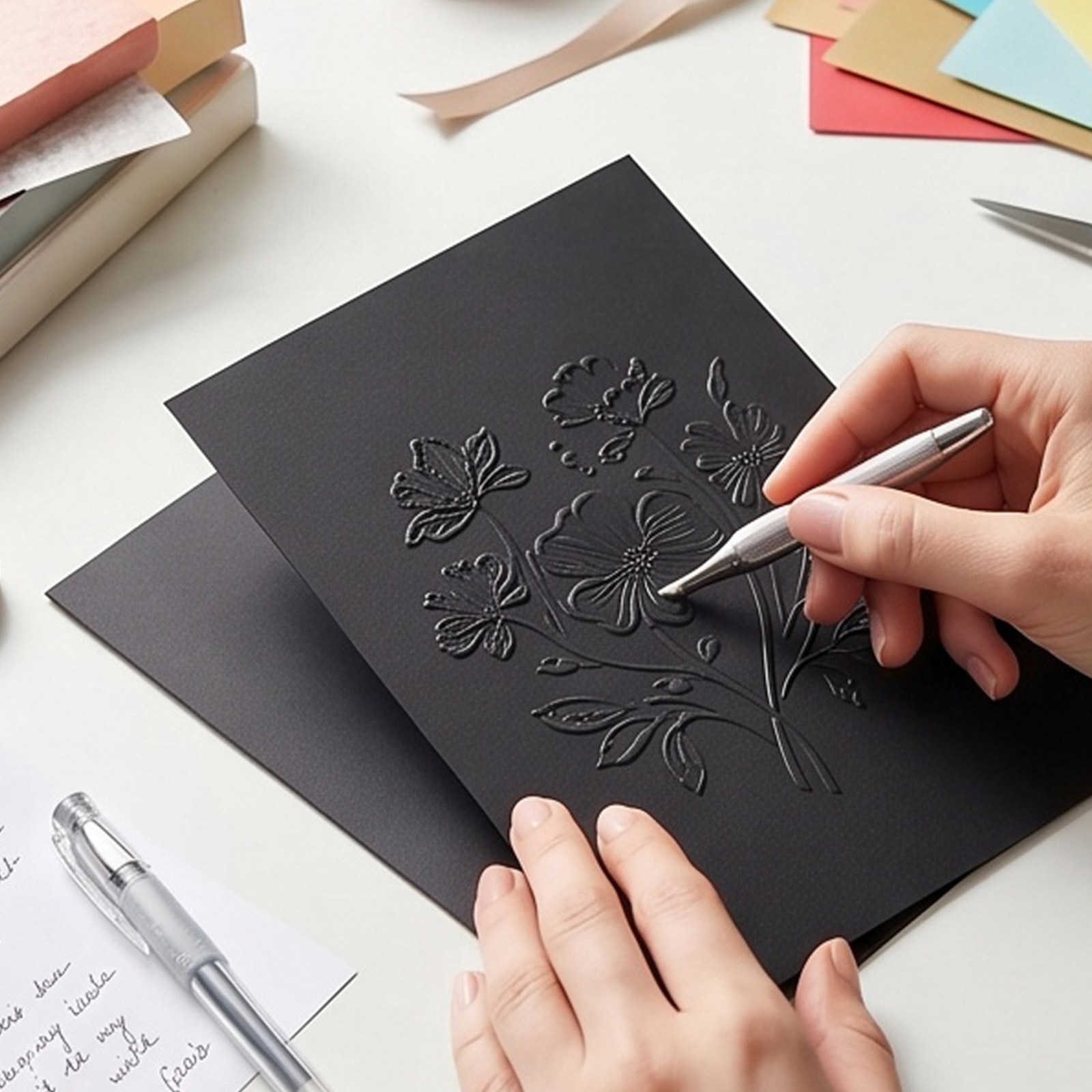 Papercraft Supply Invitation - 60枚入り ブラックカードストック 厚手スクラップブック用紙 A4 カード作成、招待状、DIYクラフト、オフィス用品用 11.7x8.3インチ