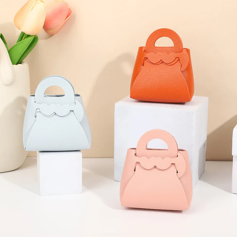 Wedding Supply Wholesale - 20/50 個ミニパーティー用品革包装袋ピンクブルーポータブルギフトバッグハンドバッグ子供の誕生日トートバッグ卸売