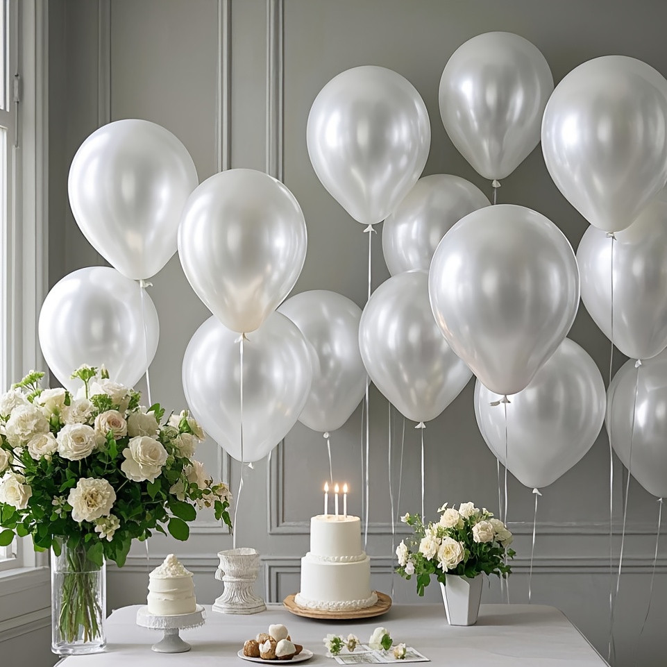 パールホワイトのバルーンセット、誕生日、結婚式、バレンタイン - Wedding Ceremony Supply のレビューと価格