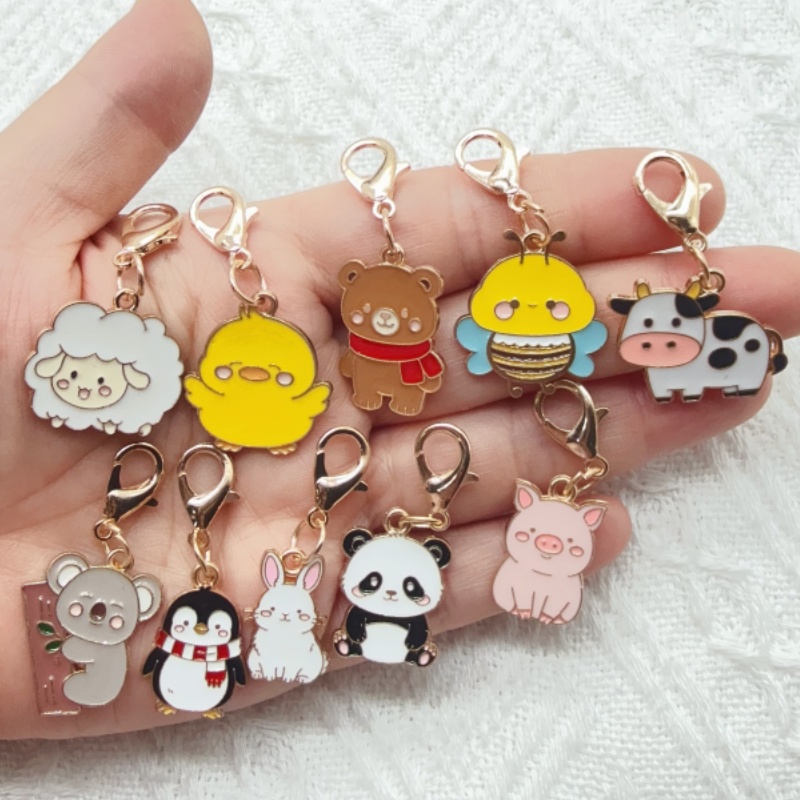 10個入り合金製ドリップオイル漫画動物キーホルダー、バッグ吊 - Wedding Yes のレビューと価格