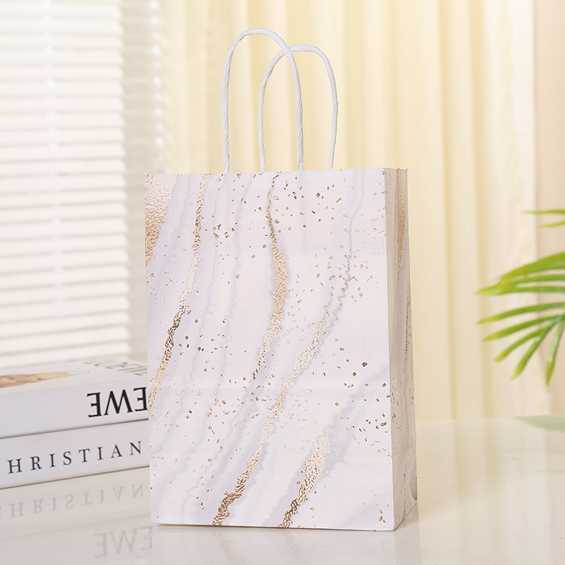クラフト紙ギフトバッグ,大理石のデザイン,ハンドル付き,誕生 - Wedding Supply List のレビューと価格