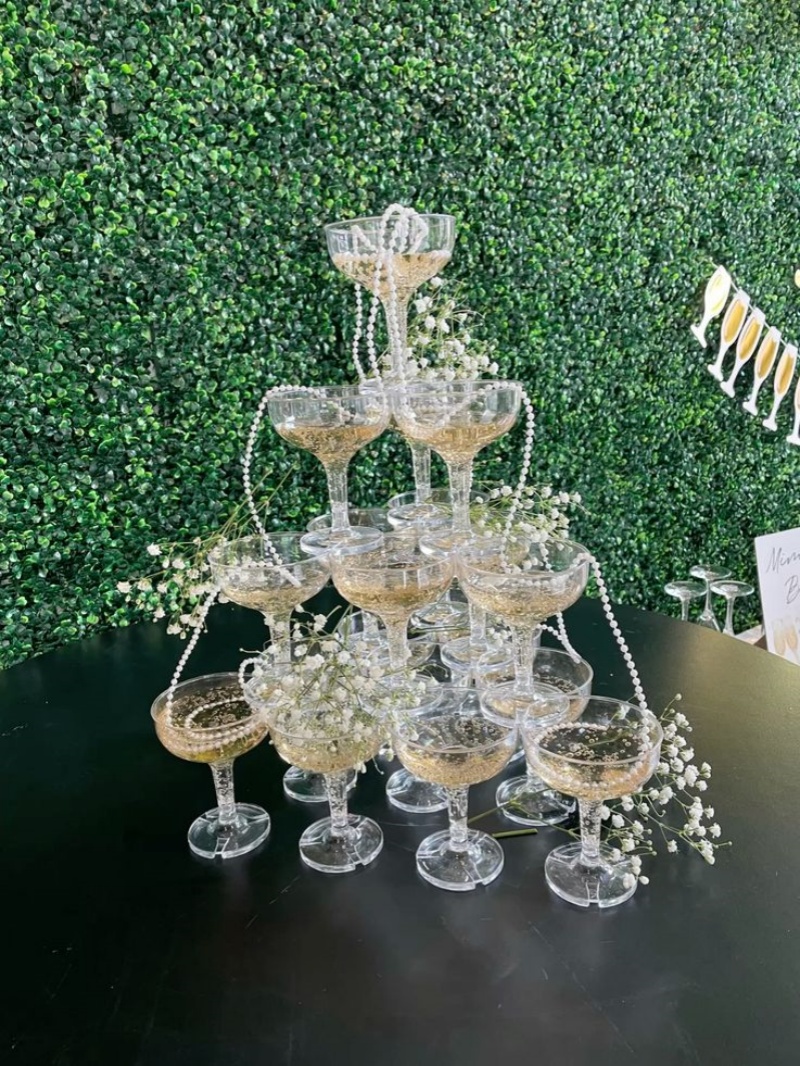 20-60 個アクリルシャンパンクーペグラス婚約パーティー結 - Champagne Tower Set のレビューと価格