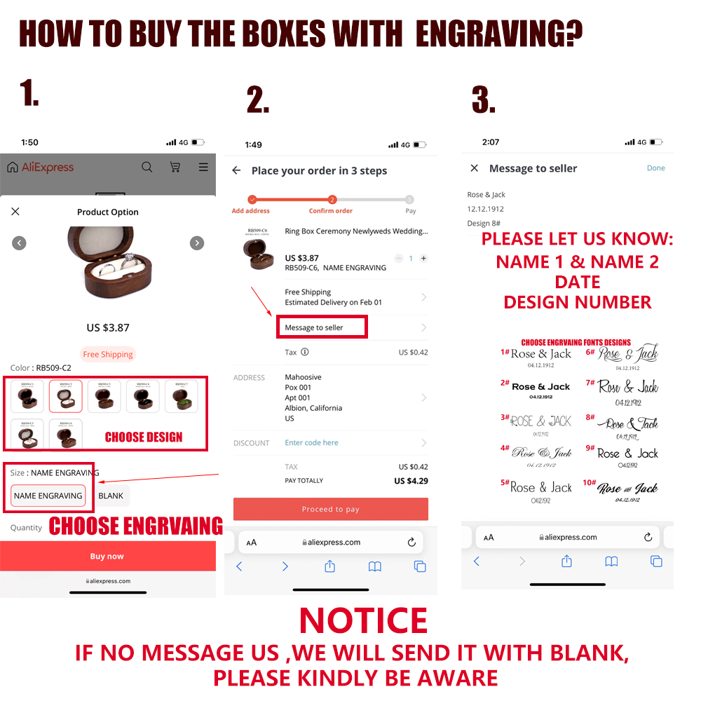 パーソナライズされた木製の結婚式の木製リングボックスホルダー - Wedding Ceremony Supply のレビューと価格