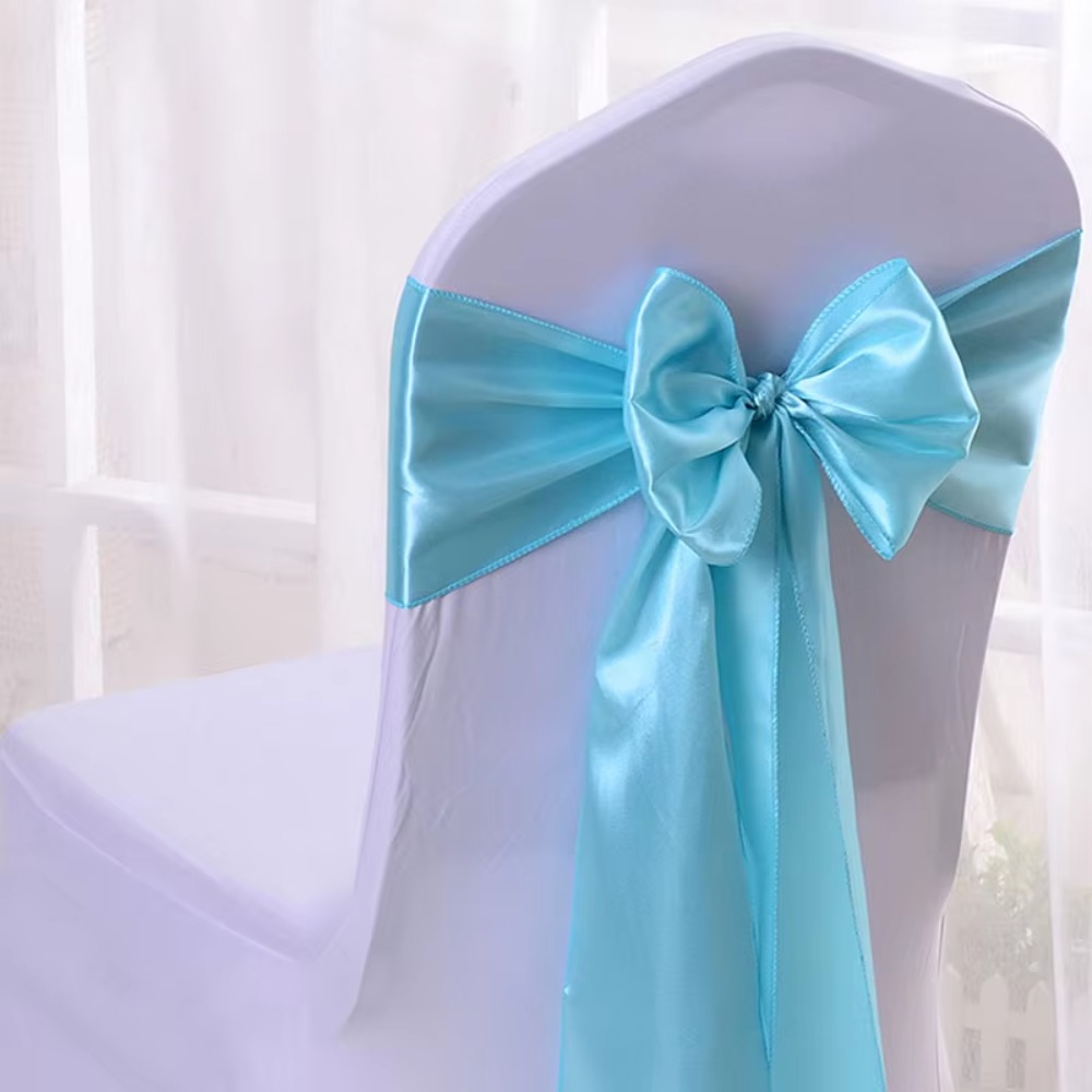 50 個バッチサテン生地椅子カバー、蝶結び付き、結婚式宴会パ - Wedding Supply Wholesale のレビューと価格