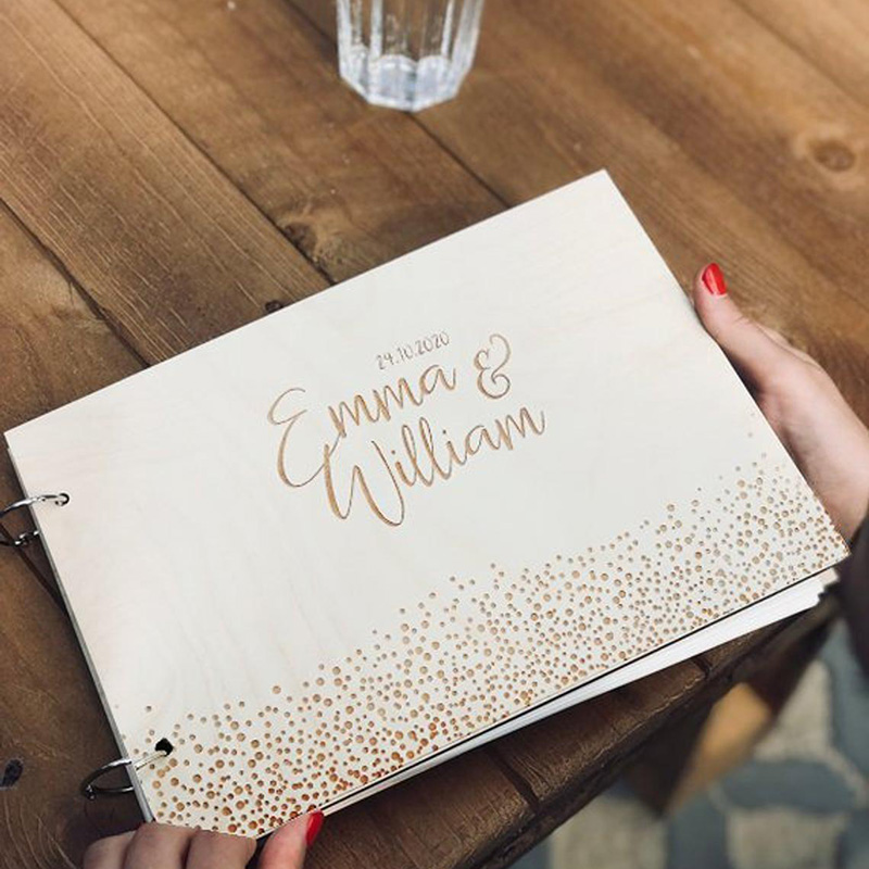 パーソナライズされた結婚式のゲストブックカスタムウッドゲスト - Wedding Supply List のレビューと価格
