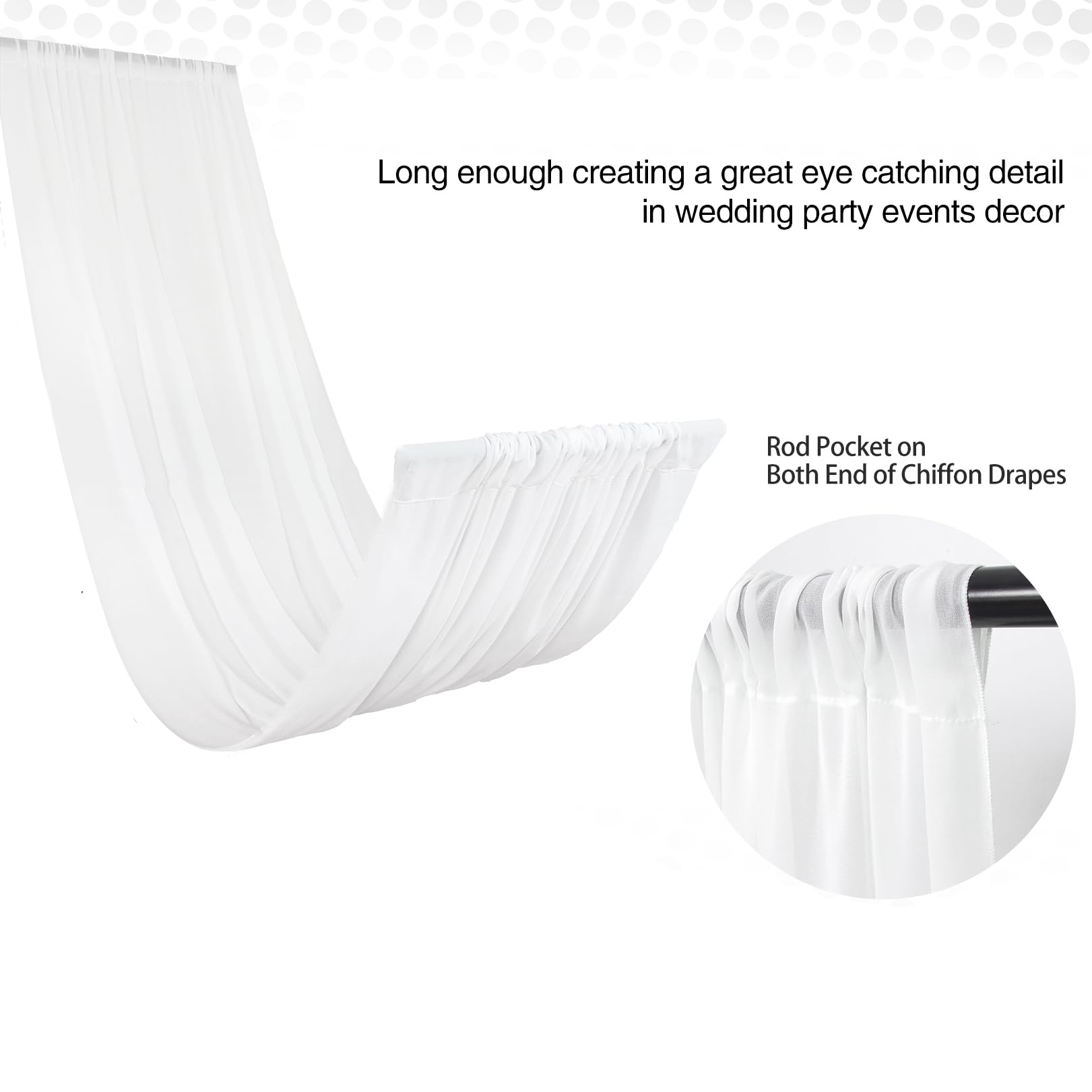 式典用の純粋なシフォンカーテン,結婚式のアーチの装飾,ドレー - Wedding Ceremony Supply のレビューと価格