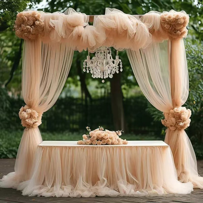 6 メートルのウェディングアーチドレープ生地薄手のシフォンチ - Wedding Ceremony Supply のレビューと価格