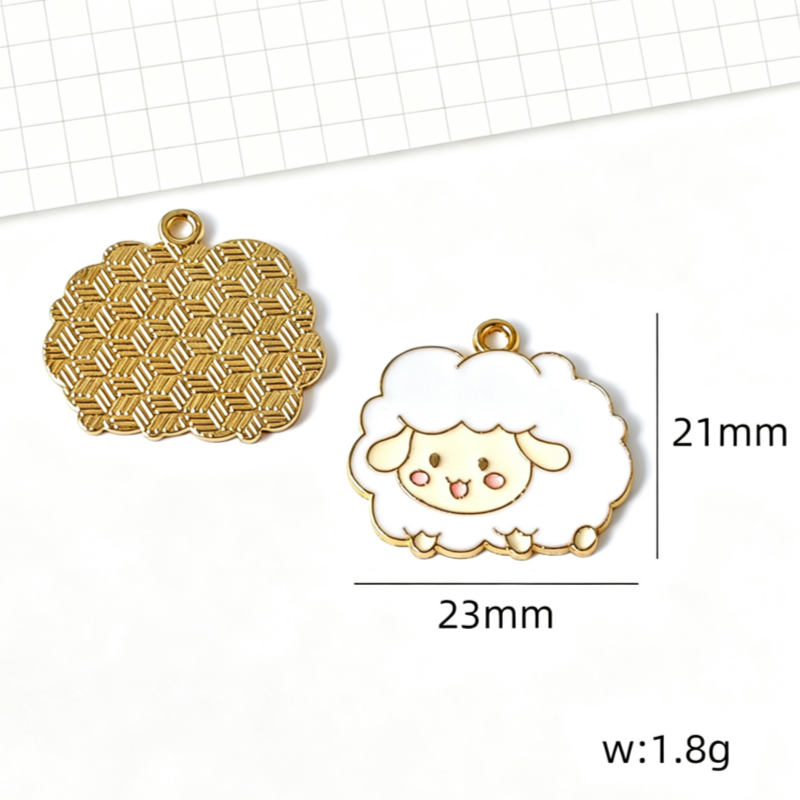10 個漫画かわいい小さな動物子羊蜂ペンダント DIY キー - Wedding Yes のレビューと価格