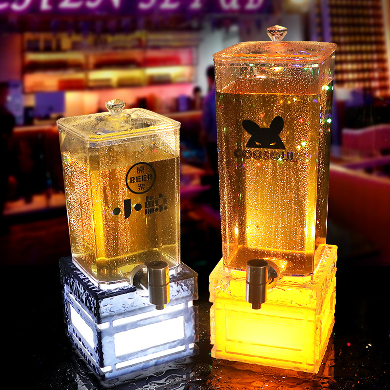 LEDビール樽（タップ付き）2L＆3L 光る飲料ディスペンサ - Wedding Alcohol Supply のレビューと価格
