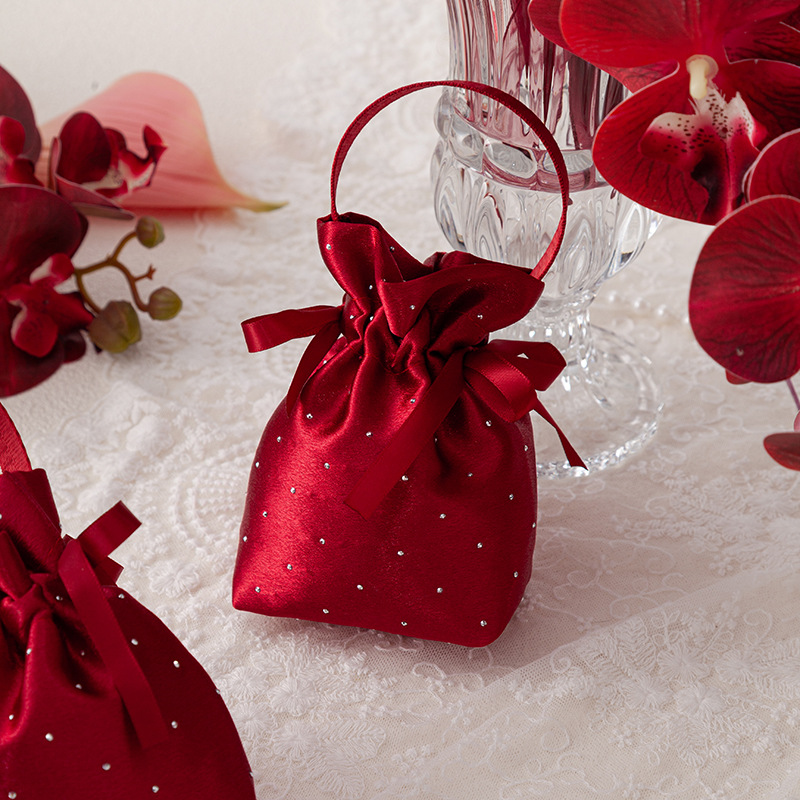50 個のウェディングギフトバッグハンドル付きサテン高度なキ - Wedding Supply Wholesale のレビューと価格